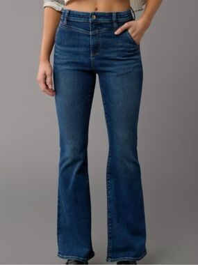 AE Next Level Super High Waisted Flare Jean, Size 2R